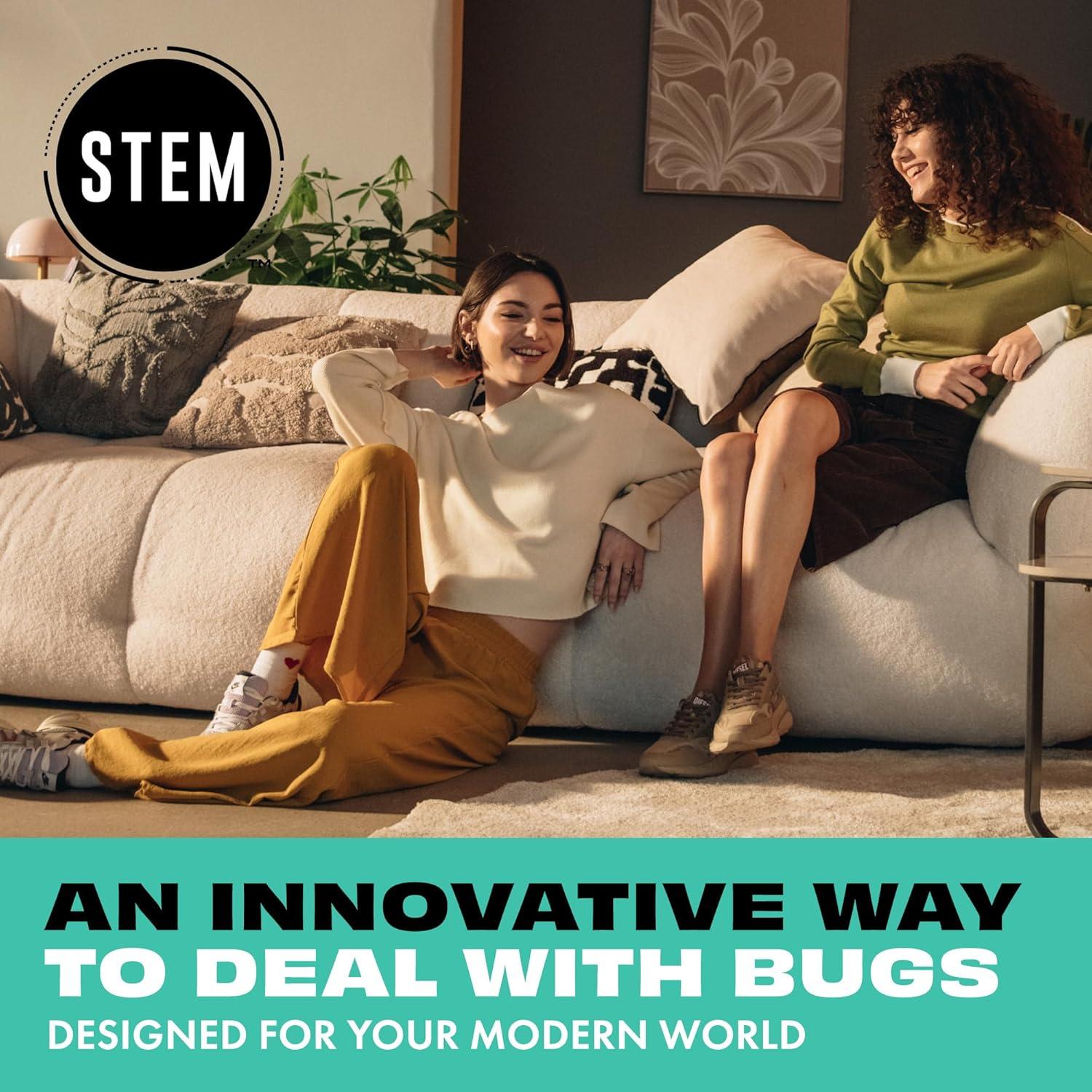 image:imageSTEM Flying Insect Trap Indoor Fruit Fly amp Gnat Catcher for Home Kitchen amp Any Room Attracts amp Traps Bugs Soft Blue UV Light Includes 2 PlugIn Devices amp 2 Cartridges