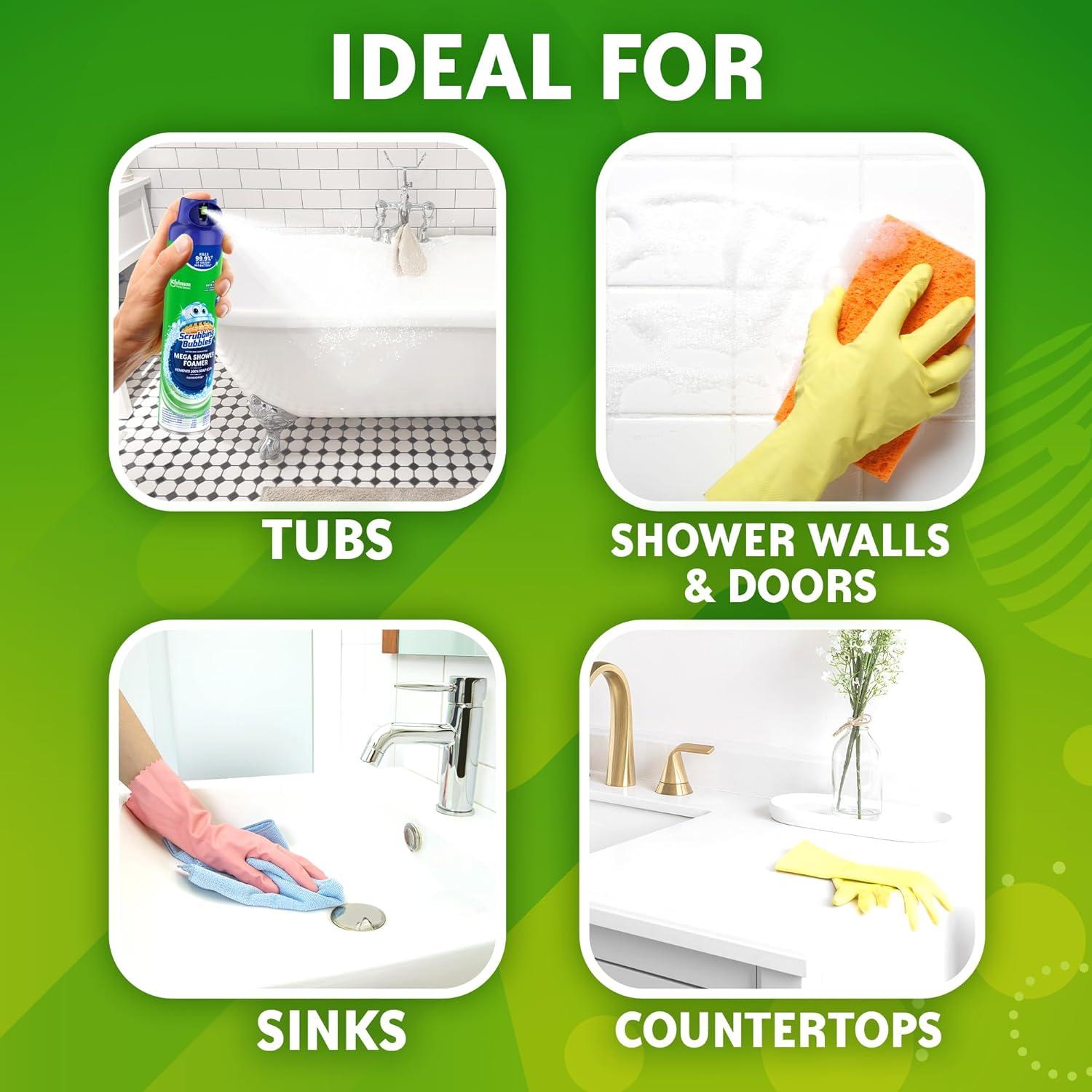 image:imageScrubbing Bubbles Mega Bathroom and Shower Foamer Aerosol Rainshower Scent 20oz Pack of 220 Ounce Pack of 2