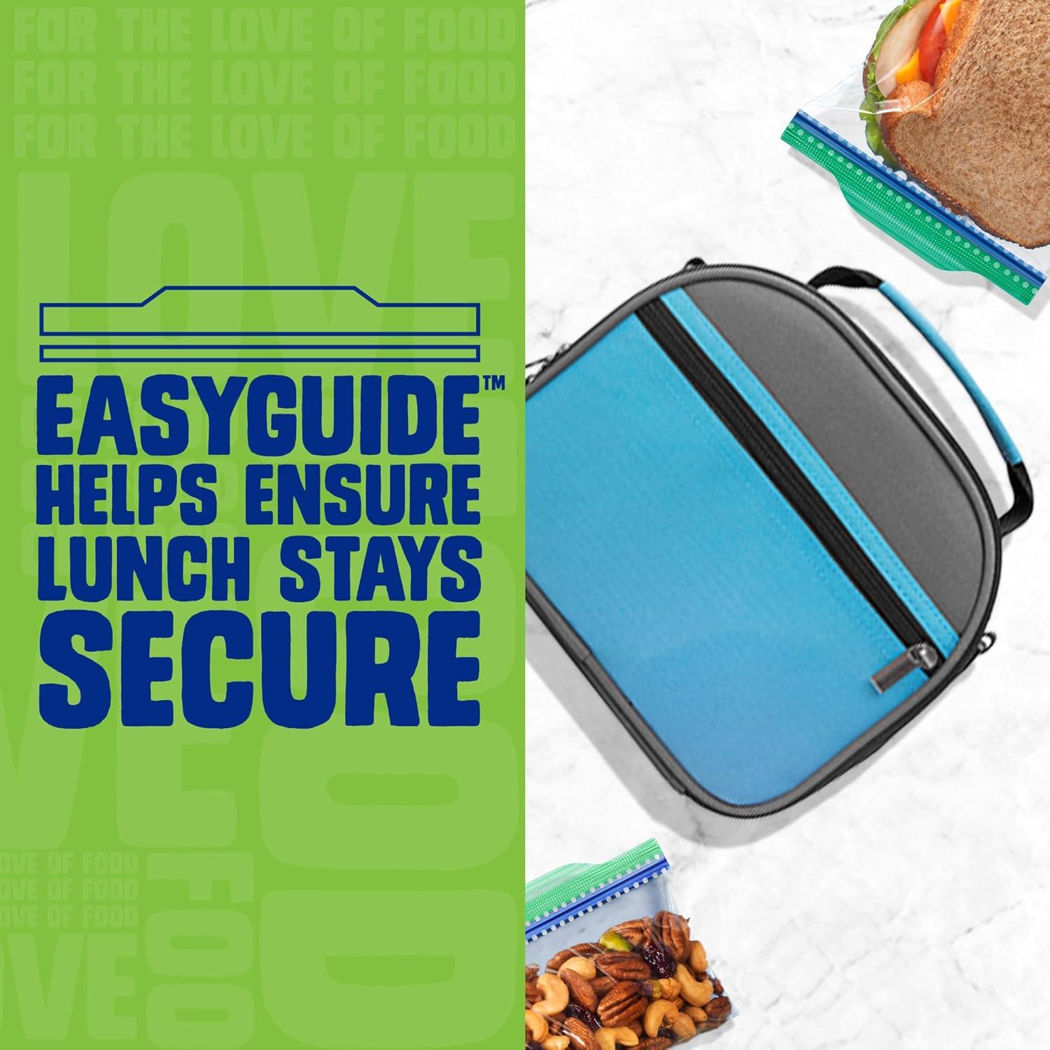 image:imageZiploc Sandwich and Snack Bags with EasyGuide Texture Plastic Storage Bags with Grip n Seal Technology 105 Bags Total270 Count
