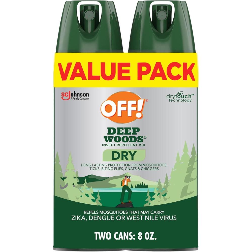 image:imageOFF Deep Woods Insect Repellent Aerosol Dry NonGreasy Formula Bug Spray with Long Lasting Protection from Mosquitoes 4 Oz 2 Count4 Ounce Pack of 2