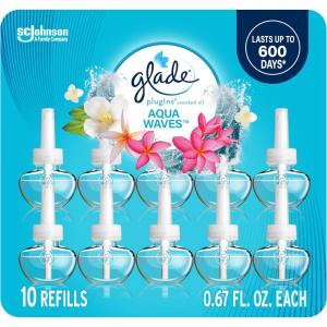 image:imageGlade PlugIns Refills Air Freshener Scented and Essential Oils for Home and Bathroom Cashmere Woods 67 Fl Oz 10 CountAqua Waves