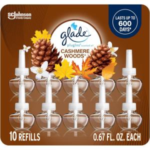 image:imageGlade PlugIns Refills Air Freshener Scented and Essential Oils for Home and Bathroom Cashmere Woods 67 Fl Oz 10 CountCashmere Woods