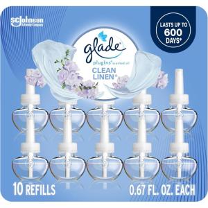 image:imageGlade PlugIns Refills Air Freshener Scented and Essential Oils for Home and Bathroom Cashmere Woods 67 Fl Oz 10 CountClean Linen