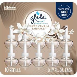 image:imageGlade PlugIns Refills Air Freshener Scented and Essential Oils for Home and Bathroom Cashmere Woods 67 Fl Oz 10 CountSheer Vanilla Embrace