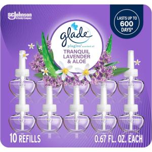 image:imageGlade PlugIns Refills Air Freshener Scented and Essential Oils for Home and Bathroom Cashmere Woods 67 Fl Oz 10 CountTranquil Lavender  Aloe