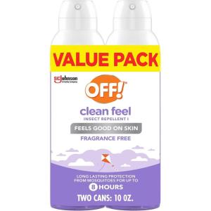 image:imageOFF Clean Feel Insect Repellent Aerosol with 20 Picaridin Bug Spray with Long Lasting Protection from Mosquitoes Feels Good on Skin 5 oz5 Ounce Pack of 2