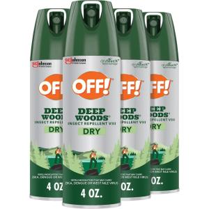 image:imageOFF Deep Woods Insect Repellent Aerosol Dry NonGreasy Formula Bug Spray with Long Lasting Protection from Mosquitoes 4 Oz 2 Count4 Ounce Pack of 4