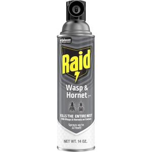 image:imageRaid Wasp amp Hornet Killer Spray Bug Killer Kills the Entire Nest 14 Oz 2 Count14 Fl Oz Pack of 12