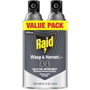 image:imageRaid Wasp amp Hornet Killer Spray Bug Killer Kills the Entire Nest 14 Oz 2 Count14 Fl Oz Pack of 2