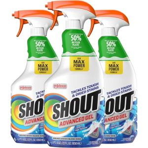 image:imageShout Advanced Laundry Stain Remover Gel for Clothes Laundry Breaks down stubborn driedin and tough stains 22oz Spray Packaging May Vary22 Fl Oz Pack of 3